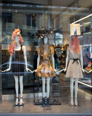 Charlie Does Colette windows for Haute Couture week!